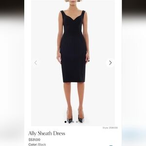 Black Halo Ally Sheath Dress Black Midi Dress Size 12